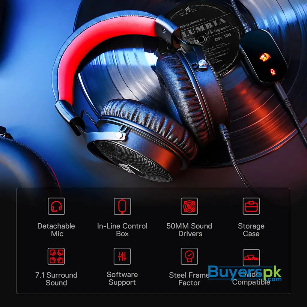 Redragon H520 Icon Wired Gaming Headset 7.1 Surround Sound - Memory Foam Earpads - 50mm Drivers - Price in Pakistan Redragon H520 Icon Wired Gaming Headset 7.1 Surround Sound - Memory Foam Earpads - 50mm Drivers - Price in Pakistan